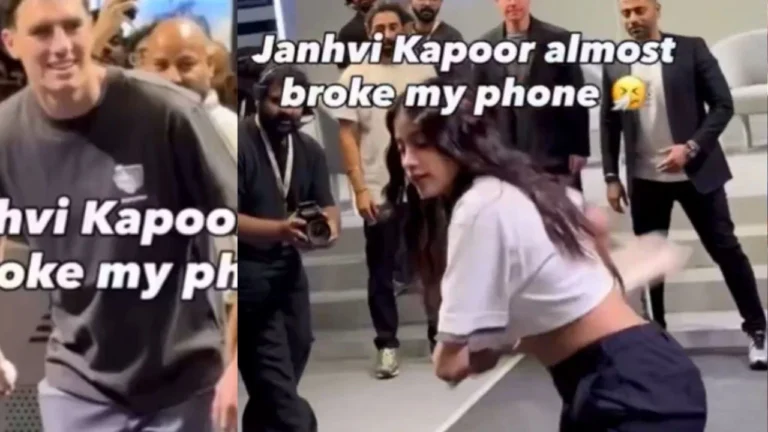 Pat Cummins and Janhvi Kapoor: Cricket Event Turns Viral After Fan Phone Mishap